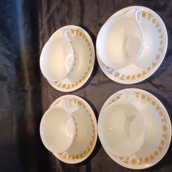 Corelle livingware by Corning 4 cup and saucer set butterfly design - Picture 3 of 5